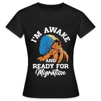 Fruits de mer, Fruits de mer, Moules, Bernard-l’ermite - T-shirt Femme - noir - Devant - AI Model Female 172 dark (172cm)
