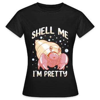 Fruits de mer, Fruits de mer, Moules, Bernard-l’ermite - T-shirt Femme - noir - Devant - AI Model Female 172 dark (172cm)