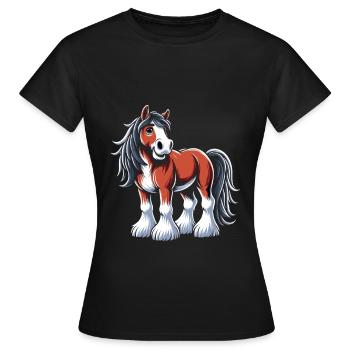 Draught Horse Lovers Giant Horse Breed Clydesdale - Women's T-Shirt - black - Front - AI Model Female 172 dark (172cm)