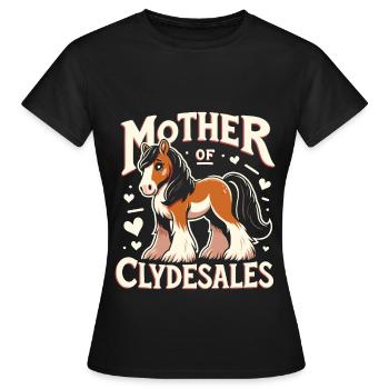 Draught Horse Lovers Giant Horse Breed Clydesdale - Women's T-Shirt - black - Front - AI Model Female 172 dark (172cm)