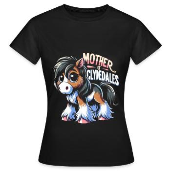 Draught Horse Lovers Giant Horse Breed Clydesdale - Women's T-Shirt - black - Front - AI Model Female 172 dark (172cm)