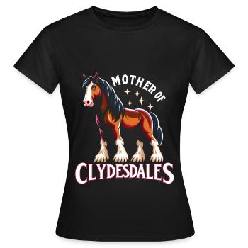 Draught Horse Lovers Giant Horse Breed Clydesdale - Women's T-Shirt - black - Front - AI Model Female 172 dark (172cm)