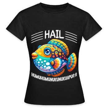Humuhumunukunukuapua'a Riff-drückerfisch - Frauen T-Shirt - Schwarz - Vorne - AI Model Female 172 dark (172cm)