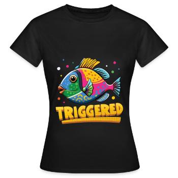 Humuhumunukunukuapua'a Riff-drückerfisch - Frauen T-Shirt - Schwarz - Vorne - AI Model Female 172 dark (172cm)