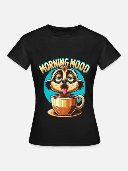Erdmännchen Kaffee - Frauen T-Shirt - Schwarz