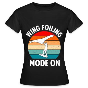 Wingsurfing Foil Wing Wing Boarding Wing Foiling - Frauen T-Shirt - Schwarz - Vorne - AI Model Female 172 dark (172cm)