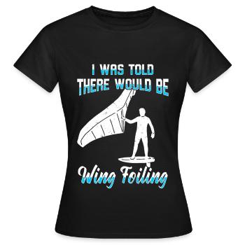 Wingsurfing Foil Wing Wing Boarding Wing Foiling - Frauen T-Shirt - Schwarz - Vorne - AI Model Female 172 dark (172cm)