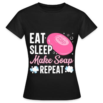 Savon Savon de bain Savon naturel - T-shirt Femme - noir - Devant - AI Model Female 172 dark (172cm)