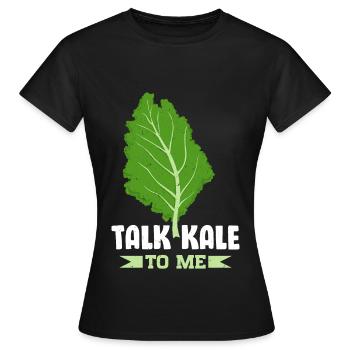 Véganisme végétarien au chou frisé - T-shirt Femme - noir - Devant - AI Model Female 172 dark (172cm)
