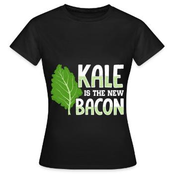 Véganisme végétarien au chou frisé - T-shirt Femme - noir - Devant - AI Model Female 172 dark (172cm)