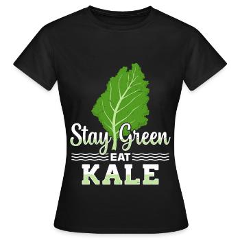 Véganisme végétarien au chou frisé - T-shirt Femme - noir - Devant - AI Model Female 172 dark (172cm)