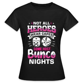 Bunco - Frauen T-Shirt - Schwarz - Vorne - AI Model Female 172 dark (172cm)