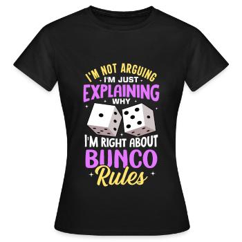 Bunco - Frauen T-Shirt - Schwarz - Vorne - AI Model Female 172 dark (172cm)