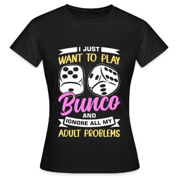 Bunco - Frauen T-Shirt - Schwarz - Vorne - AI Model Female 172 dark (172cm)