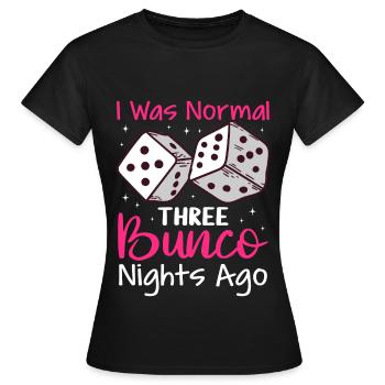 Bunco - Frauen T-Shirt - Schwarz - Vorne - AI Model Female 172 dark (172cm)