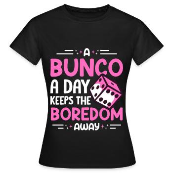 Bunco - Frauen T-Shirt - Schwarz - Vorne - AI Model Female 172 dark (172cm)