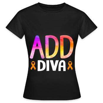 Trouble déficitaire de l’attention avec hyperactivité TDA - T-shirt Femme - noir - Devant - AI Model Female 172 dark (172cm)