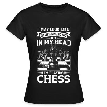 Échiquier d’échecs de grand maître pour les joueurs d’échecs - T-shirt Femme - noir - Devant - AI Model Female 172 dark (172cm)