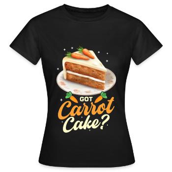 Witziger Karottenkuchen Spruch - Frauen T-Shirt - Schwarz - Vorne - AI Model Female 172 dark (172cm)