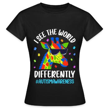 Autism Autistic Autistic - Women's T-Shirt - black - Front - AI Model Female 172 dark (172cm)