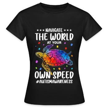 Autism Autistic Autistic - Women's T-Shirt - black - Front - AI Model Female 172 dark (172cm)