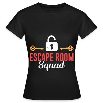 Funny Escape Room Saying - Women's T-Shirt - black - Front - AI Model Female 172 dark (172cm)