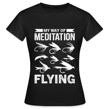 Drôle de dicton de montage de mouches - T-shirt Femme - noir - Devant - AI Model Female 172 dark (172cm)