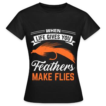 Drôle de dicton de montage de mouches - T-shirt Femme - noir - Devant - AI Model Female 172 dark (172cm)