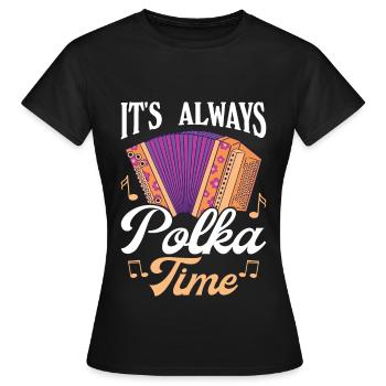 Drôle de dicton polka - T-shirt Femme - noir - Devant - AI Model Female 172 dark (172cm)