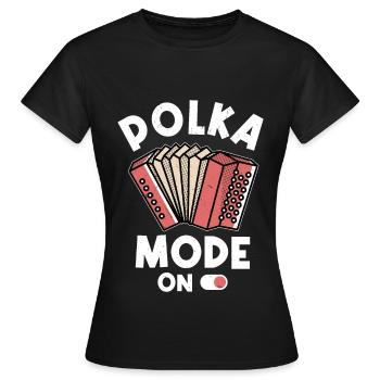 Drôle de dicton polka - T-shirt Femme - noir - Devant - AI Model Female 172 dark (172cm)