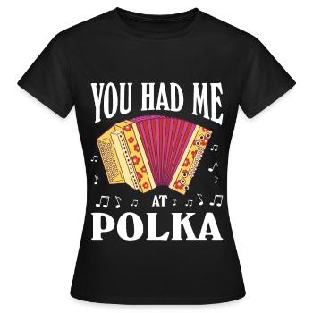 Drôle de dicton polka - T-shirt Femme - noir - Devant - AI Model Female 172 dark (172cm)