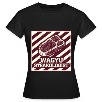 Wagyu Steak - T-shirt Femme - noir - Devant - AI Model Female 172 dark (172cm)