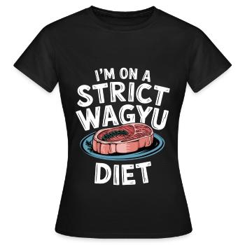 Wagyu Steak - T-shirt Femme - noir - Devant - AI Model Female 172 dark (172cm)