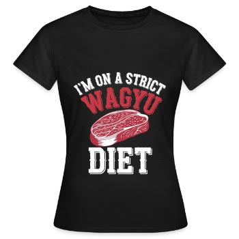 Wagyu Steak - T-shirt Femme - noir - Devant - AI Model Female 172 dark (172cm)
