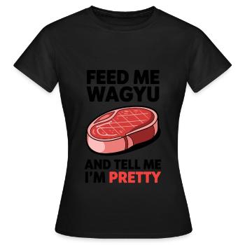 Wagyu Steak - T-shirt Femme - noir - Devant - AI Model Female 172 dark (172cm)