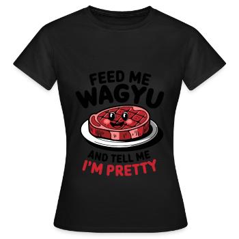 Wagyu Steak - T-shirt Femme - noir - Devant - AI Model Female 172 dark (172cm)