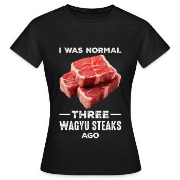 Wagyu Steak - T-shirt Femme - noir - Devant - AI Model Female 172 dark (172cm)