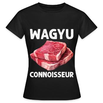 Wagyu Steak - T-shirt Femme - noir - Devant - AI Model Female 172 dark (172cm)