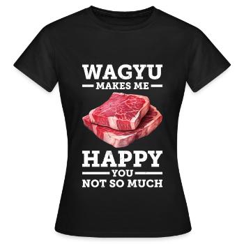 Wagyu Steak - T-shirt Femme - noir - Devant - AI Model Female 172 dark (172cm)