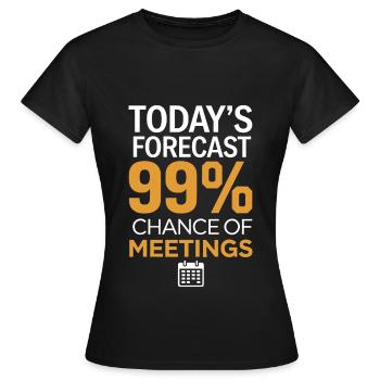 Réunion d’humour de bureau - T-shirt Femme - noir - Devant - AI Model Female 172 dark (172cm)