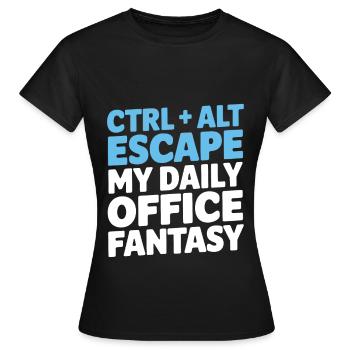 Humour de bureau - T-shirt Femme - noir - Devant - AI Model Female 172 dark (172cm)