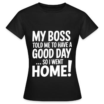 Humour de bureau - T-shirt Femme - noir - Devant - AI Model Female 172 dark (172cm)