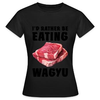 Wagyu Steak - T-shirt Femme - noir - Devant - AI Model Female 172 dark (172cm)