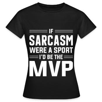Sarcasme Sarcastique - T-shirt Femme - noir - Devant - AI Model Female 172 dark (172cm)