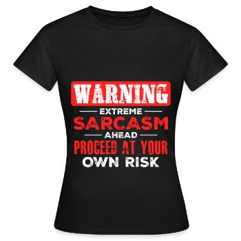 Sarcasme Sarcastique - T-shirt Femme - noir - Devant - AI Model Female 172 dark (172cm)