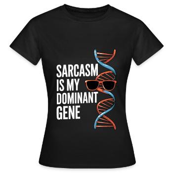Sarcasme Gènes ADN Génétique - T-shirt Femme - noir - Devant - AI Model Female 172 dark (172cm)