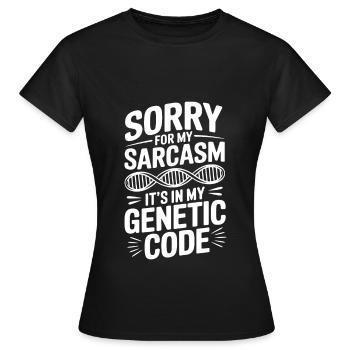 Sarcasme Gènes ADN Génétique - T-shirt Femme - noir - Devant - AI Model Female 172 dark (172cm)