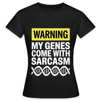 Sarcasme Gènes ADN Génétique - T-shirt Femme - noir - Devant - AI Model Female 172 dark (172cm)