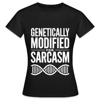 Sarcasme Gènes ADN Génétique - T-shirt Femme - noir - Devant - AI Model Female 172 dark (172cm)