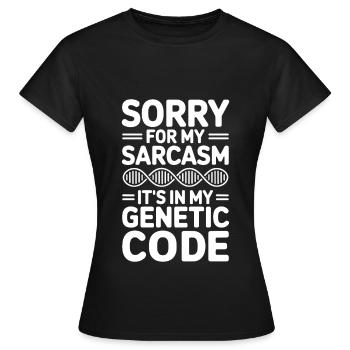 Sarcasme Gènes ADN Génétique - T-shirt Femme - noir - Devant - AI Model Female 172 dark (172cm)